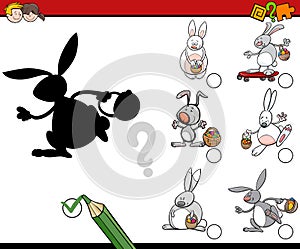 Shadow game with easter bunnies