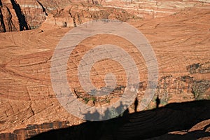 Shadow Hikers on Red Rock