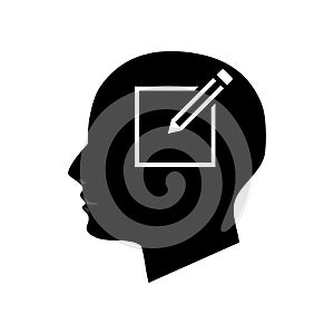 The shadow icon of the head is remembering. On white background vector illustration