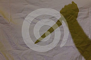 Shadow of knife in hand