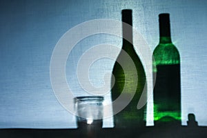 Shadow at look past canvases background.