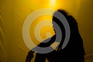 Shadow at look past canvases background.