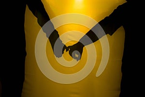 Shadow at look past canvases background.