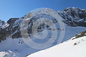 Shadow in Mala Studena dolina valley, High Tatras