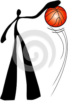 Shadow man playing basketball