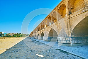 The shadow of old bridge, Isfahan, Iran