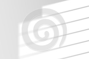 Shadow overlay effect on white background. Abstract sunlight background with window shadows