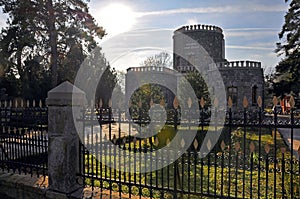 Shadow past over historic castle