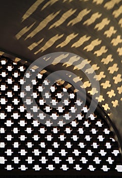 Shadow patterns inside a mosque in Iran
