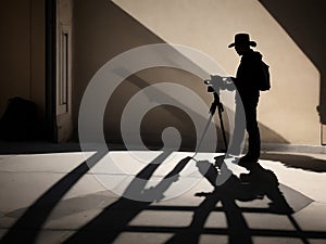 The shadow of the photographer taking the picture