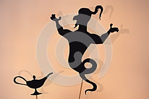 Genie of the lamp, shadow theater photo