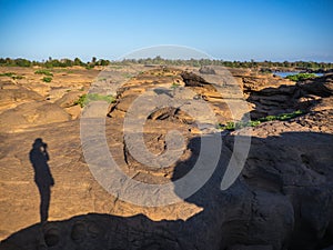 Shadow on rock background