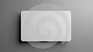 Blank White Rounded Rectangle Card Mockup on a Subtle Gray Gradient Background with Soft Shadow