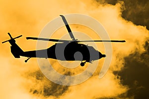 Shadow of Sikorsky UH-60L M A Blackhawk