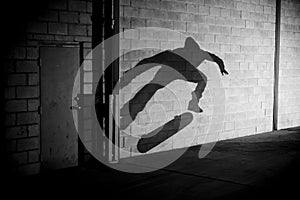 Shadow skateboarder