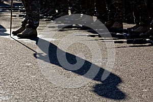 Shadow Standing to Attention (Birtish Army D-Day Parade)