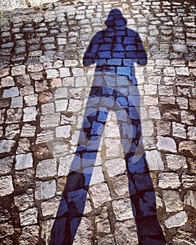 Shadow street performer blueman