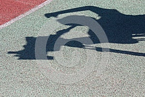 Shadow of a television operator with a camera