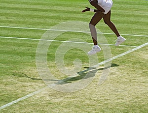 Shadow of tennis player