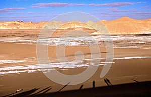 Shadow of Tourists at White Desert, Egypt