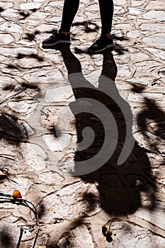 Shadow of a woman in the Font de L\'Arbre photo