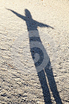 Shadow of woman performing Yoga