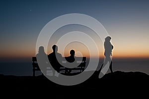 Shadowgraph on a sunset