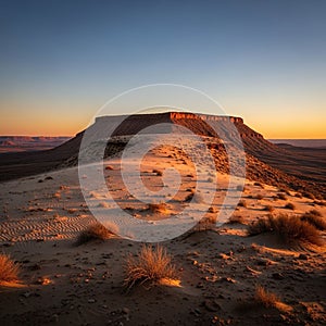 The shadows across the sand create intricate patterns, adding depth to the image