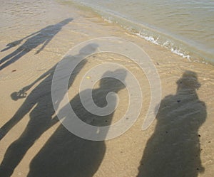 Shadows on the beach