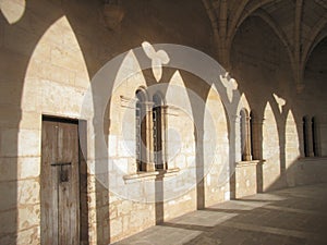 Shadows in the castle cloister