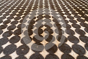 shadows of lotus lanterns in a Buddhist temple