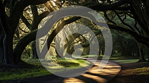 shadows half moon trees