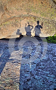 Shadows of happy people