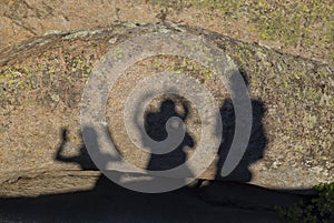 Shadows of happy people