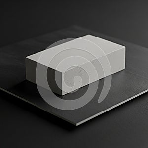 Shadows highlight the simplicity and geometric form of the block,