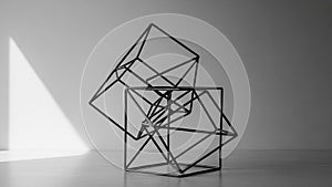 Shadows and a light triangle on the wall add depth and dimension