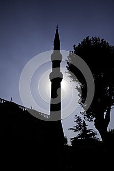 Shadows of a minaret in Istanbul photo
