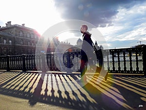 Shadows of Parisian bridge