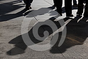 Shadows of People Walking