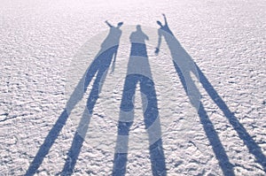 Shadows on saline lagoon San Pedro de Atacama