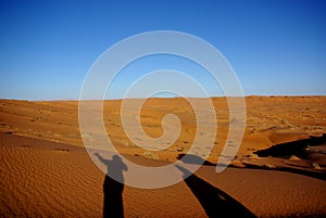 Shadows at Sunset at Wahiba Sands photo