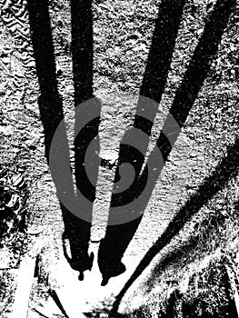 Shadows of two men