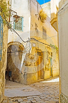In backstreet of Bizerte Medina, Tunisia photo