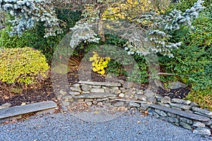 Shady rock benches enclave