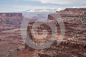 Shafer Canyon and La Sal Range, Canyonlands National Park, Utah