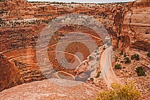 The Schafer Switchbacks in Canyonlands National Park. Utah.