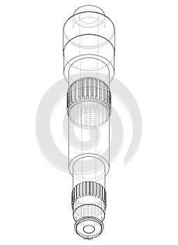 Shaft with gear wheel. Vector