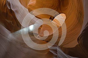 Shaft of light in the slots, Lower Antelope Canyon, Hasdestwazi, LeChee Chapter, Navajo Nation, Arizona photo