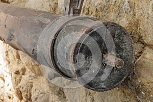 A shaft from a press of an old olive mill in northern Corsica