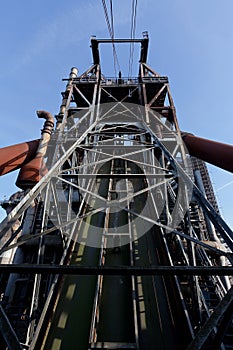 Shaft tower iron steel furnace factory Landschaftspark, Duisburg, Germany photo